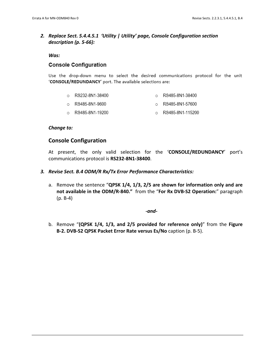 Console configuration | Comtech EF Data ODM-840 User Manual | Page 5 / 184