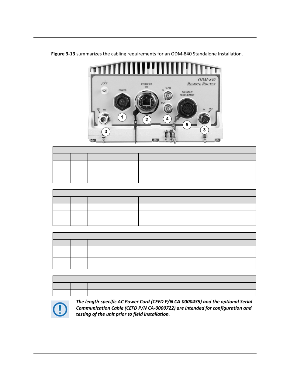 1 odm-840 cabling | Comtech EF Data ODM-840 User Manual | Page 70 / 184