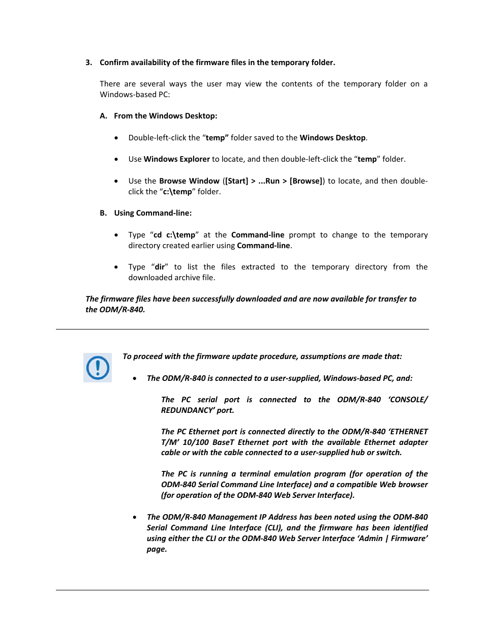 4 performing the ethernet ftp upload procedure | Comtech EF Data ODM-840 User Manual | Page 86 / 184