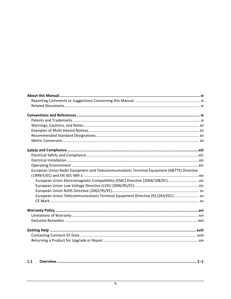 Comtech EF Data ODM-840 User Manual | Page 9 / 184