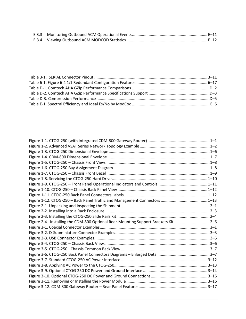 Tables, Figures | Comtech EF Data CTOG-250 User Manual | Page 12 / 236
