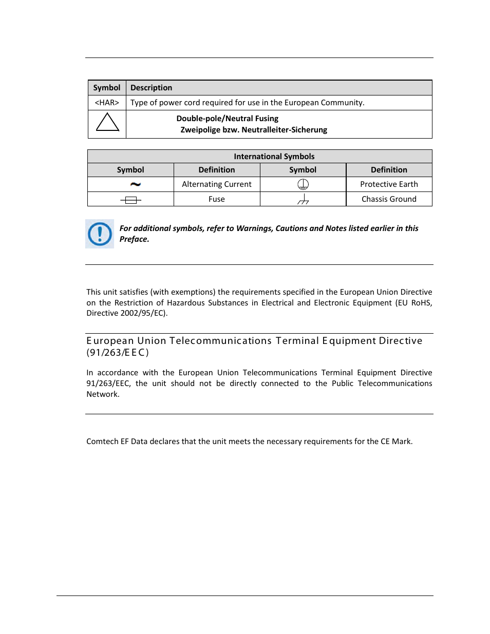 European union rohs directive (2002/95/ec), Ce mark | Comtech EF Data CTOG-250 User Manual | Page 19 / 236