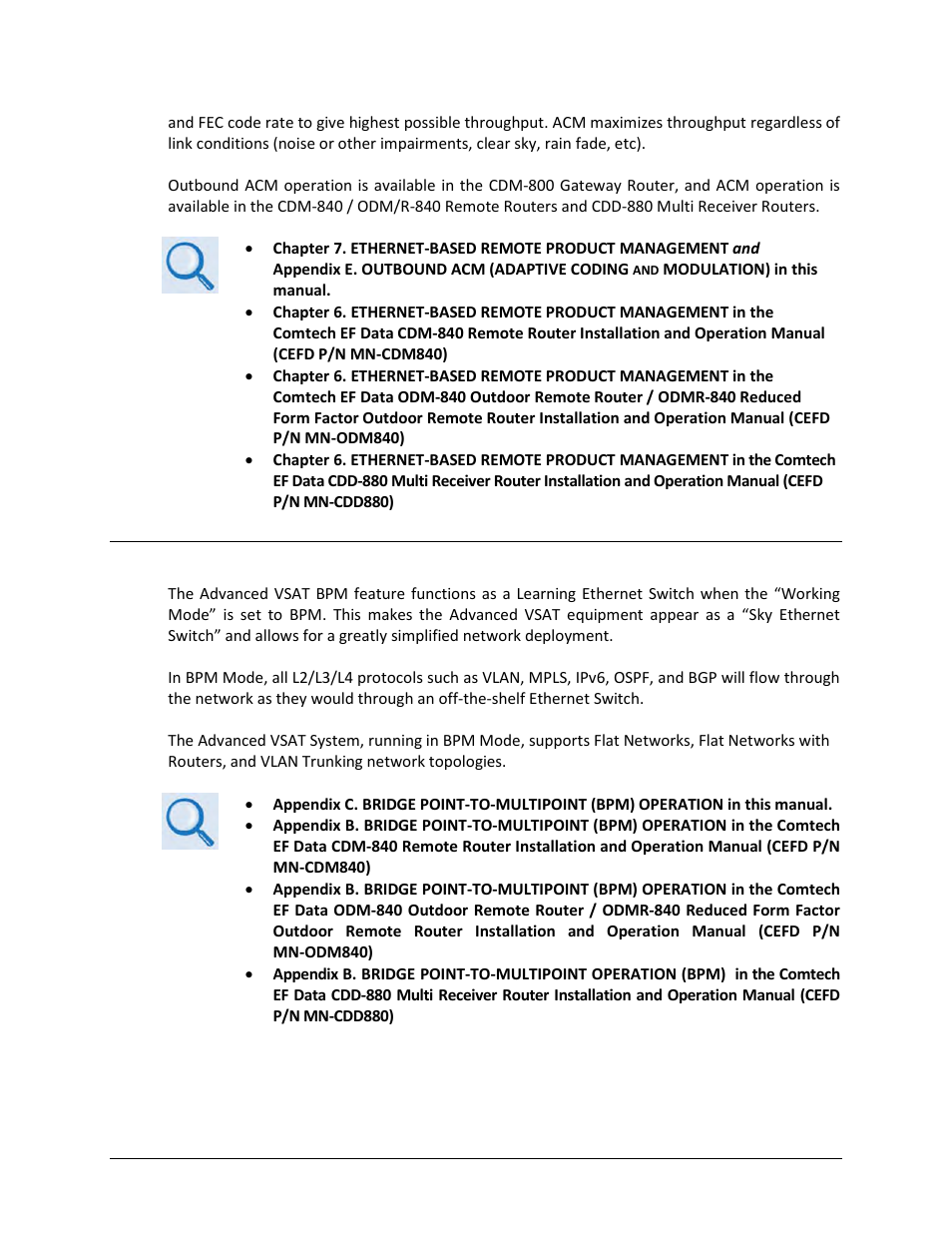 A.3 bridge point-to-multipoint (bpm) operation | Comtech EF Data CTOG-250 User Manual | Page 193 / 236