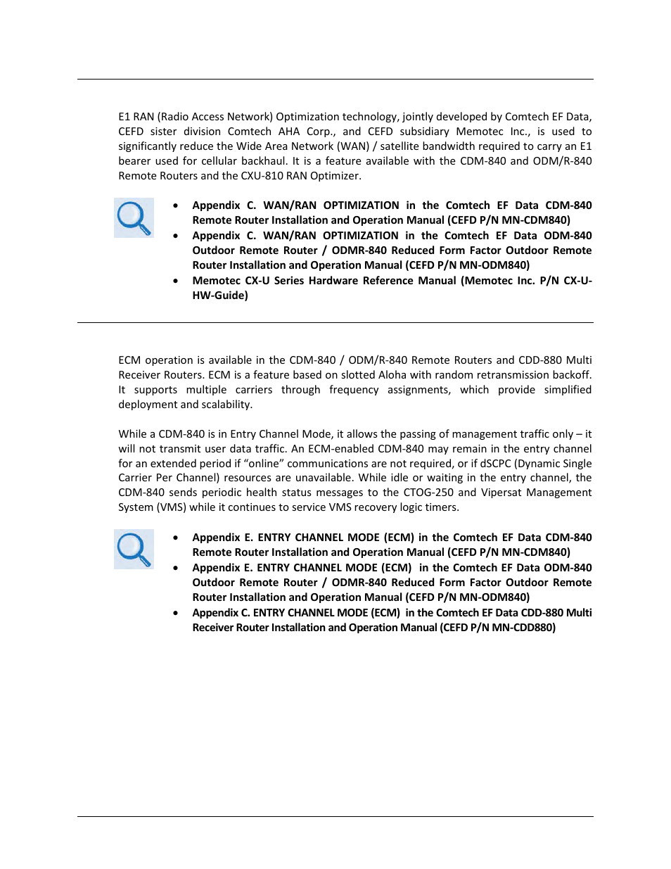 A.4 e1 wan/ran optimization, A.5 entry channel mode (ecm) | Comtech EF Data CTOG-250 User Manual | Page 194 / 236