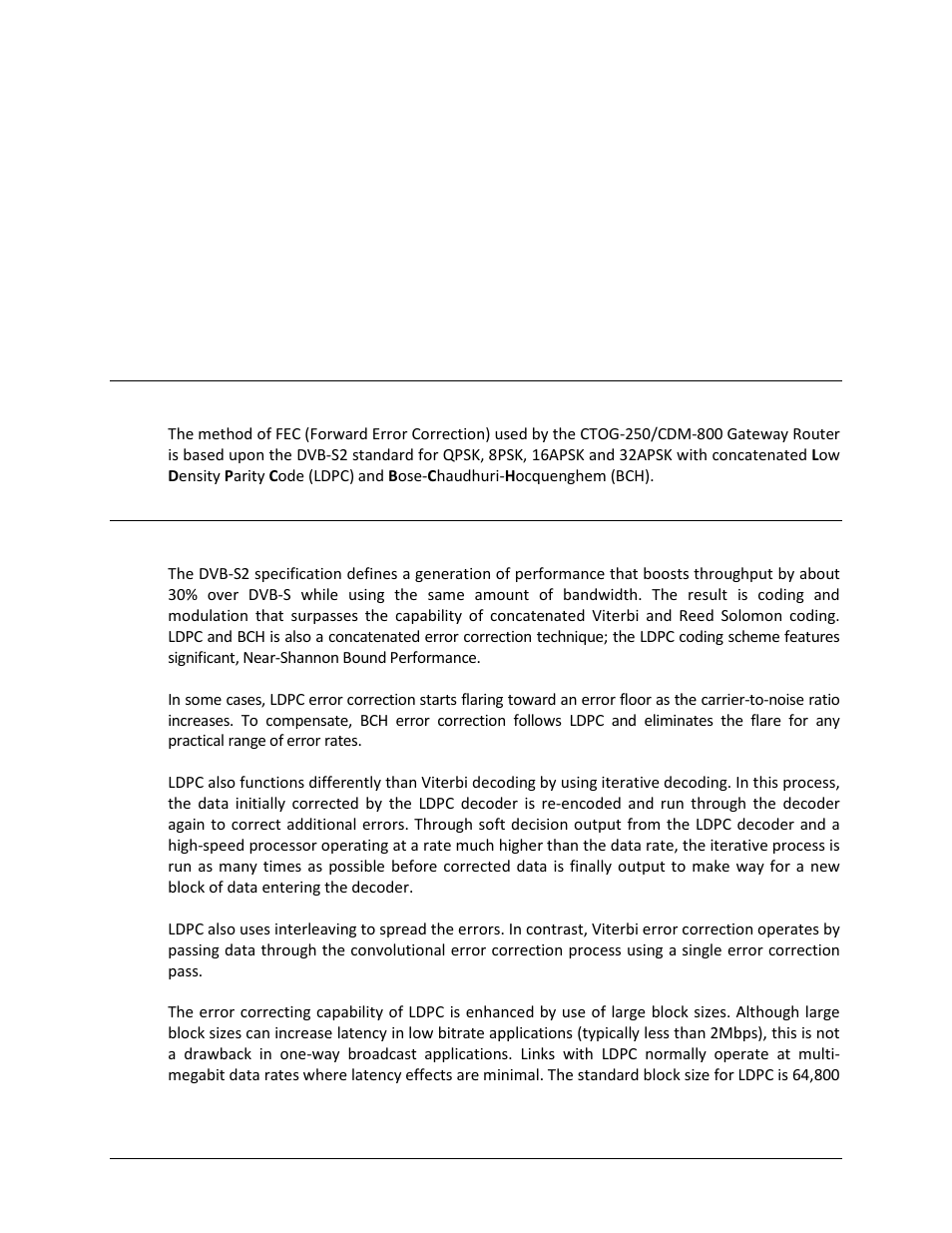 Appendix b. fec (forward error correction) options, B.1 introduction, B.2 dvb-s2: ldpc and bch | Comtech EF Data CTOG-250 User Manual | Page 195 / 236