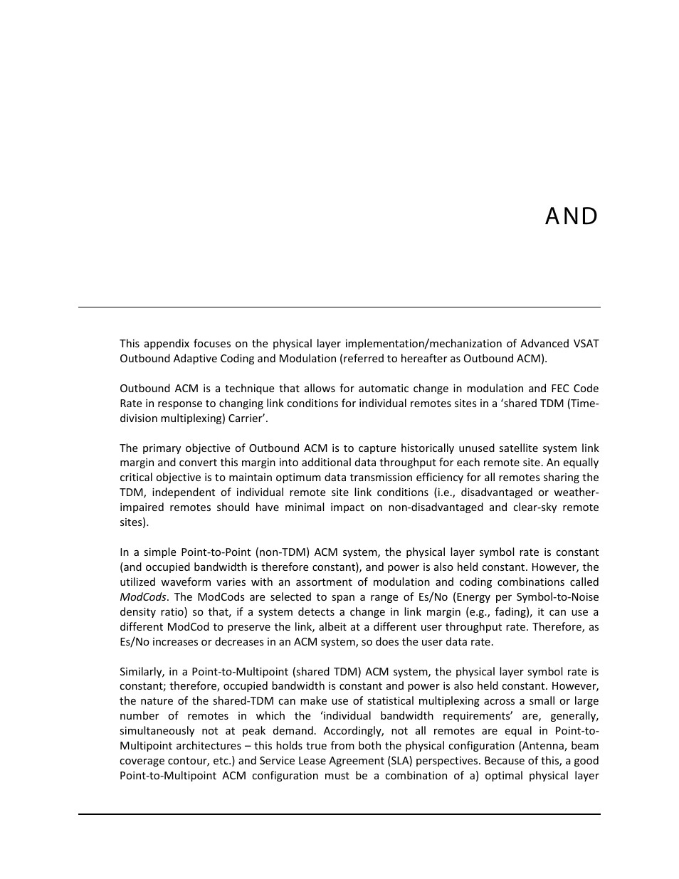 E.1 introduction, Appendix e. outbound acm (adaptive coding, Modulation) | Comtech EF Data CTOG-250 User Manual | Page 223 / 236