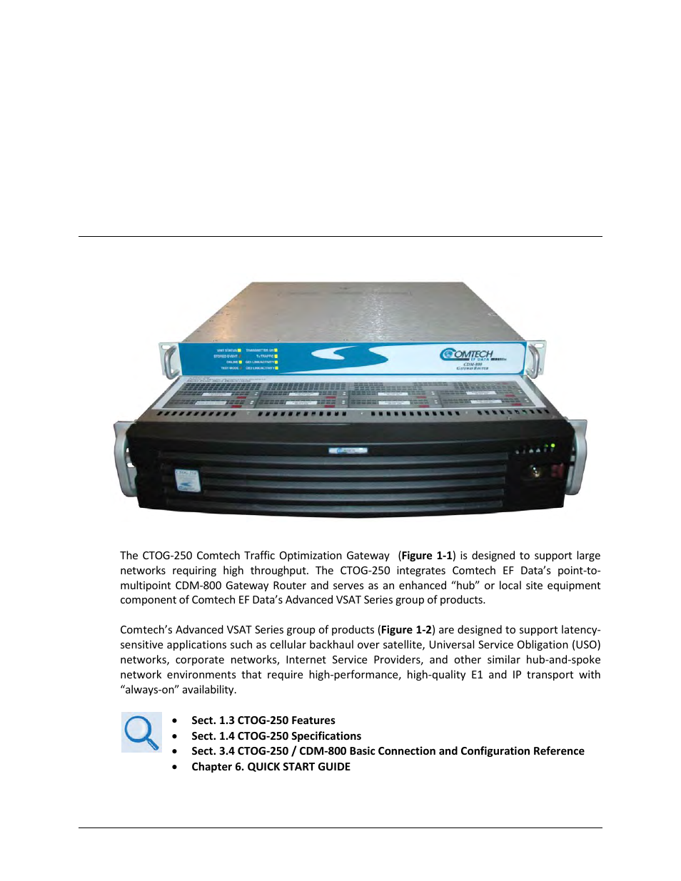 Chapter 1. introduction, 1 overview | Comtech EF Data CTOG-250 User Manual | Page 23 / 236