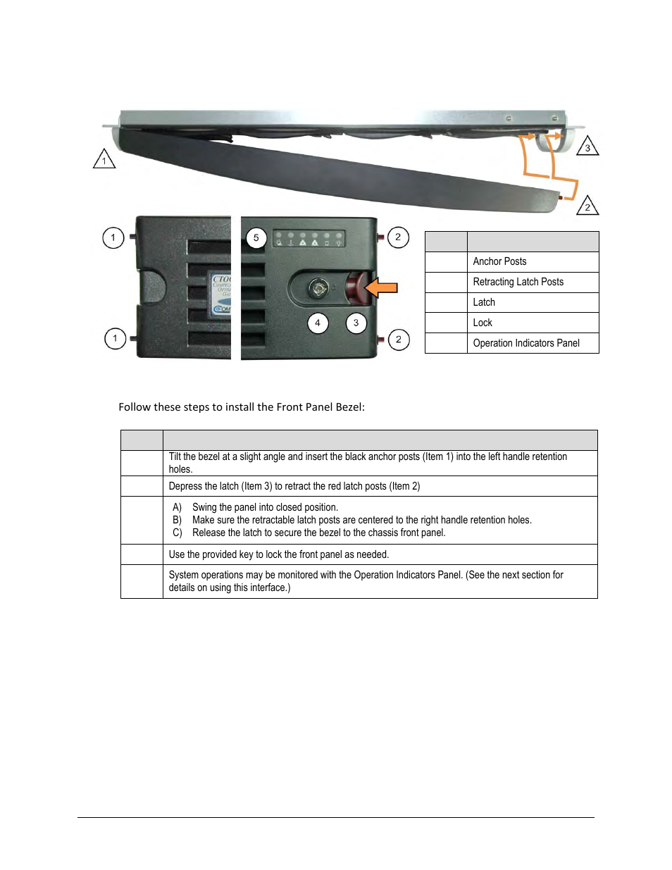 1 installing or removing the locking front bezel | Comtech EF Data CTOG-250 User Manual | Page 31 / 236