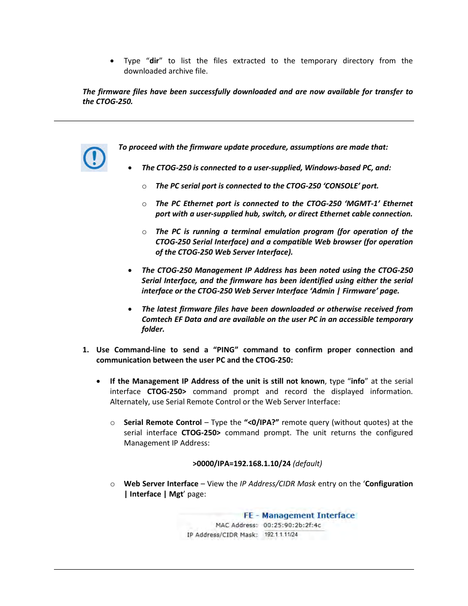 4 performing the ethernet ftp upload procedure | Comtech EF Data CTOG-250 User Manual | Page 78 / 236