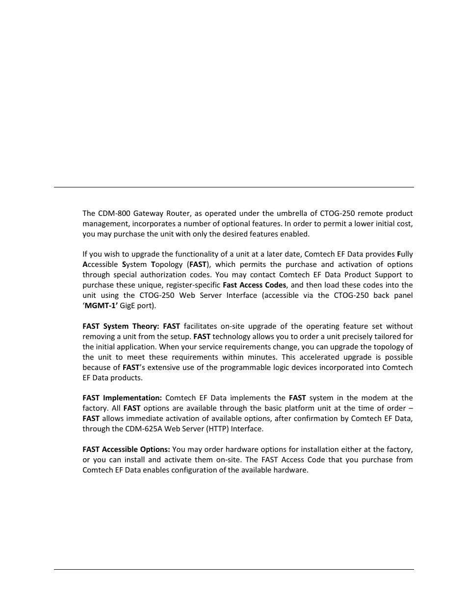 Chapter 5. fast activation procedure, 1 introduction | Comtech EF Data CTOG-250 User Manual | Page 81 / 236