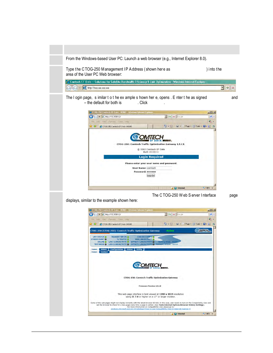 4 ctog-250 web server interface | Comtech EF Data CTOG-250 User Manual | Page 90 / 236