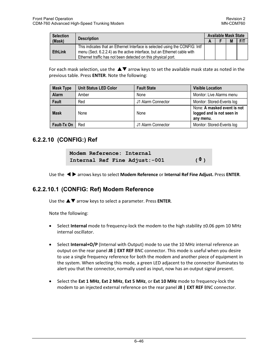 10 (config:) ref, 1 (config: ref) modem reference | Comtech EF Data CDM-760 User Manual | Page 132 / 416