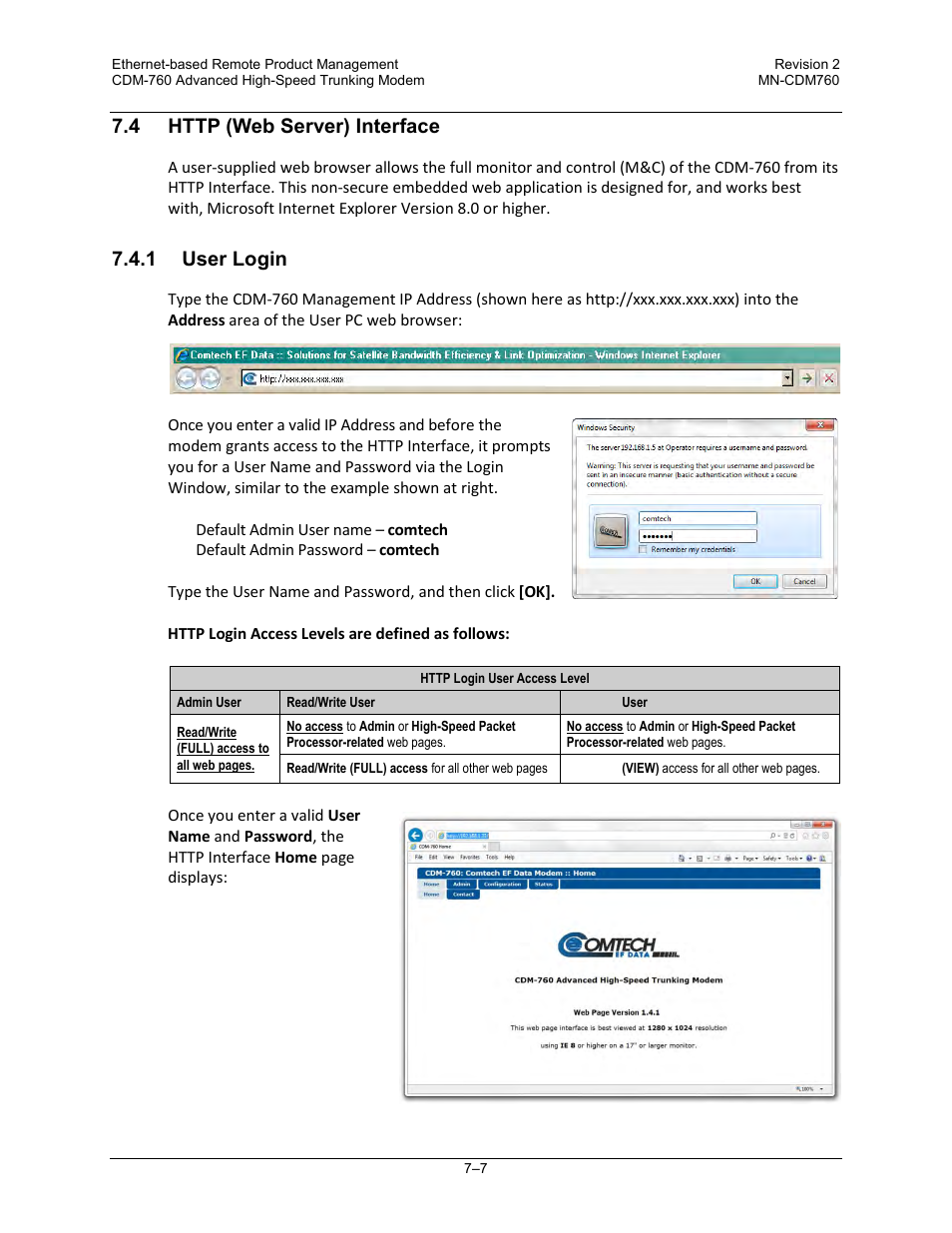 1 user login | Comtech EF Data CDM-760 User Manual | Page 165 / 416