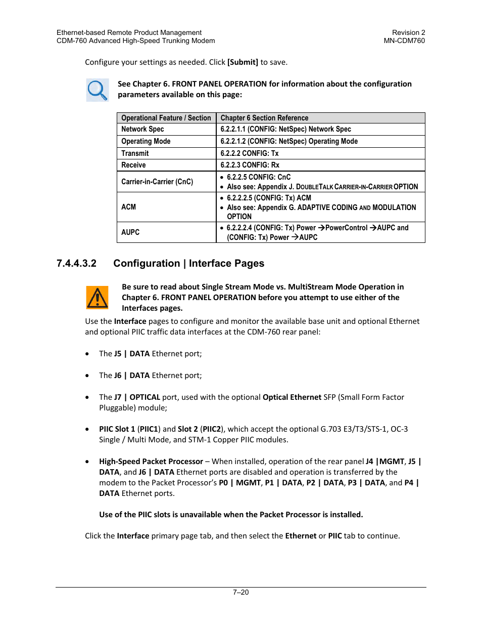 2 configuration | interface pages | Comtech EF Data CDM-760 User Manual | Page 178 / 416