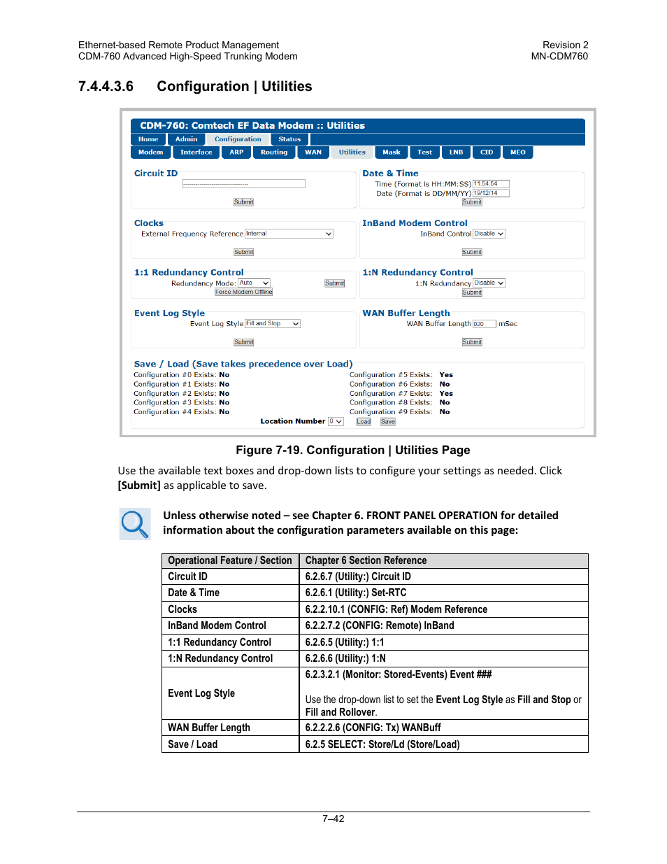 6 configuration | utilities | Comtech EF Data CDM-760 User Manual | Page 200 / 416