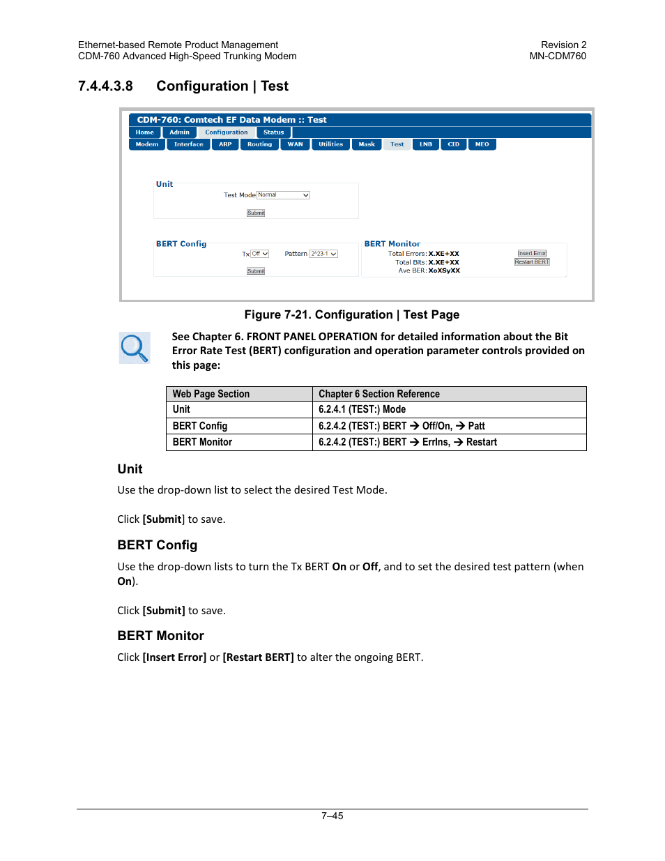 8 configuration | test | Comtech EF Data CDM-760 User Manual | Page 203 / 416