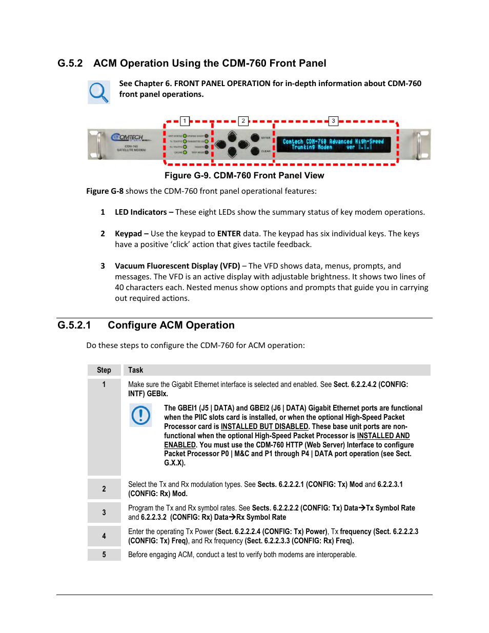 G.5.2.1 configure acm operation | Comtech EF Data CDM-760 User Manual | Page 354 / 416