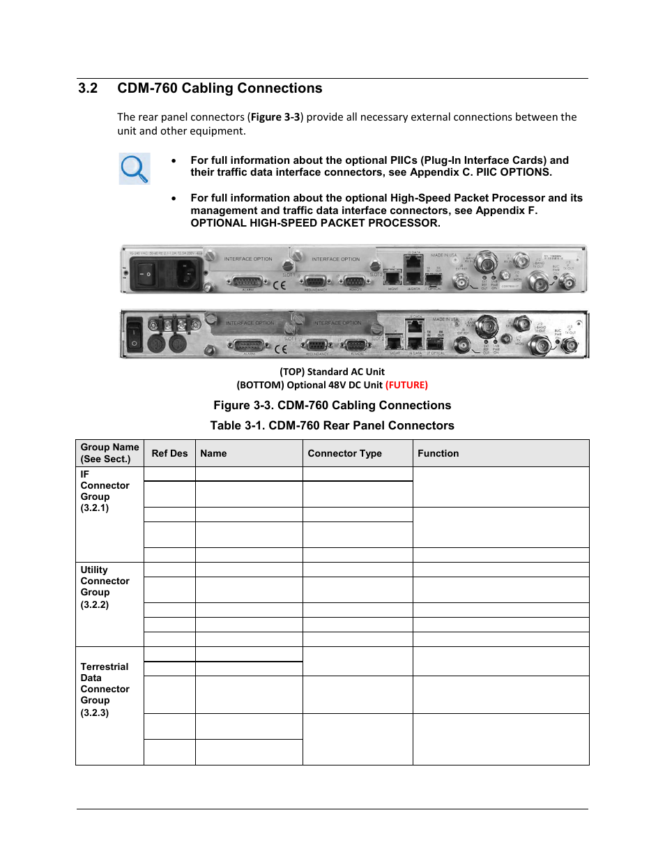 2 cdm-760 cabling connections | Comtech EF Data CDM-760 User Manual | Page 52 / 416