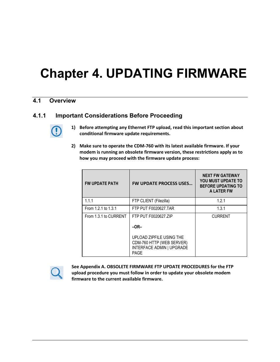 Chapter 4. updating firmware | Comtech EF Data CDM-760 User Manual | Page 67 / 416