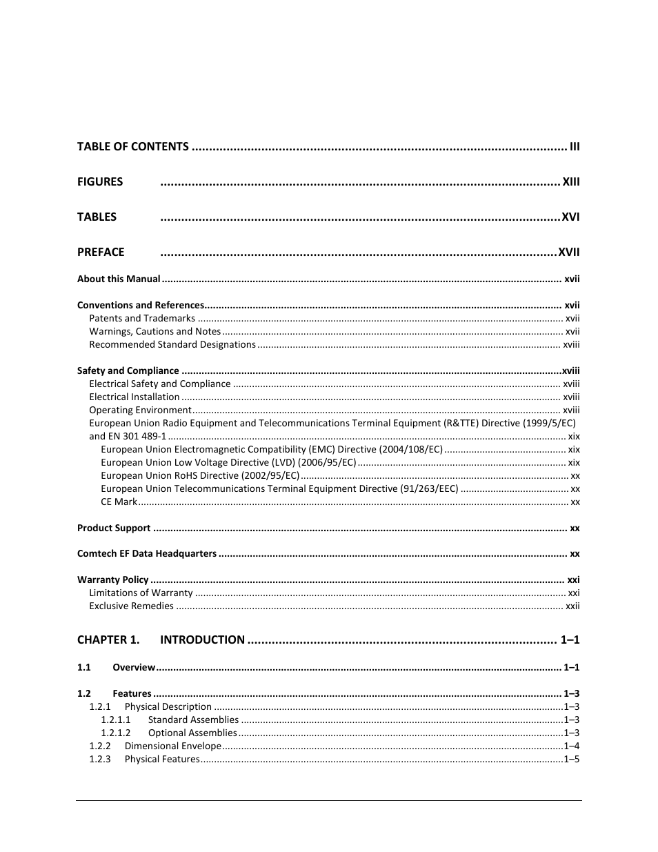 Comtech EF Data CDM-760 User Manual | Page 7 / 416