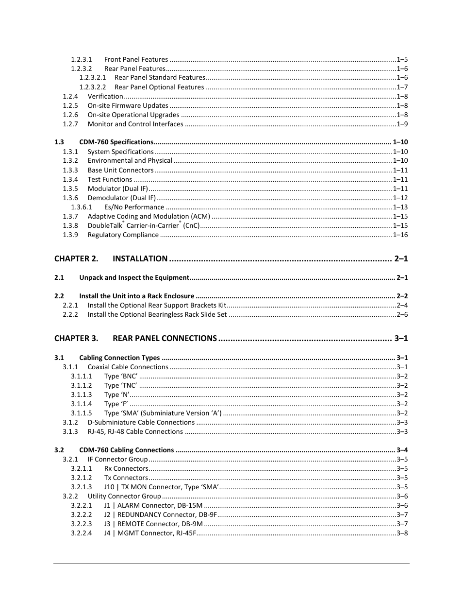 Comtech EF Data CDM-760 User Manual | Page 8 / 416