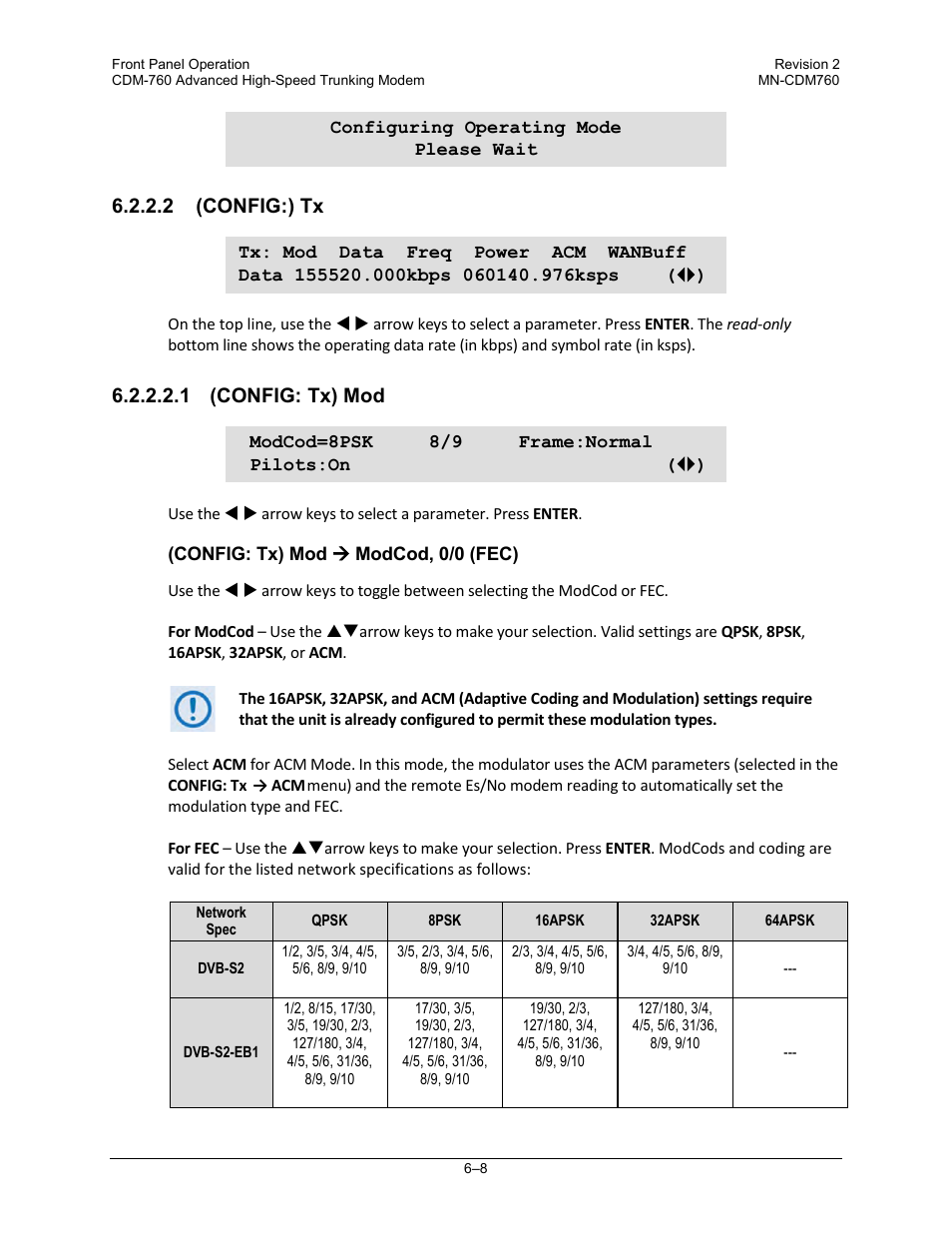 2 (config:) tx, 1 (config: tx) mod | Comtech EF Data CDM-760 User Manual | Page 94 / 416