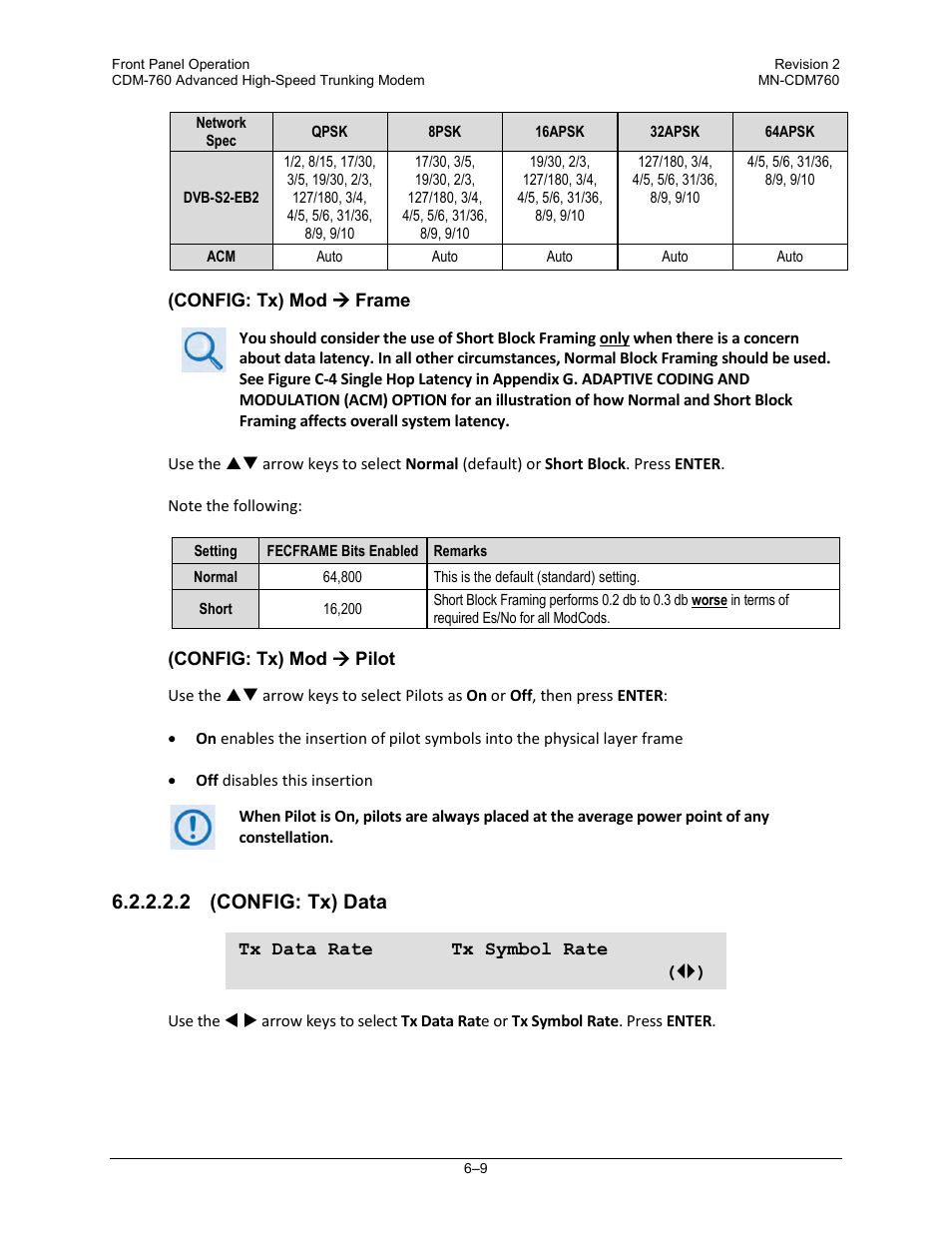 2 (config: tx) data | Comtech EF Data CDM-760 User Manual | Page 95 / 416