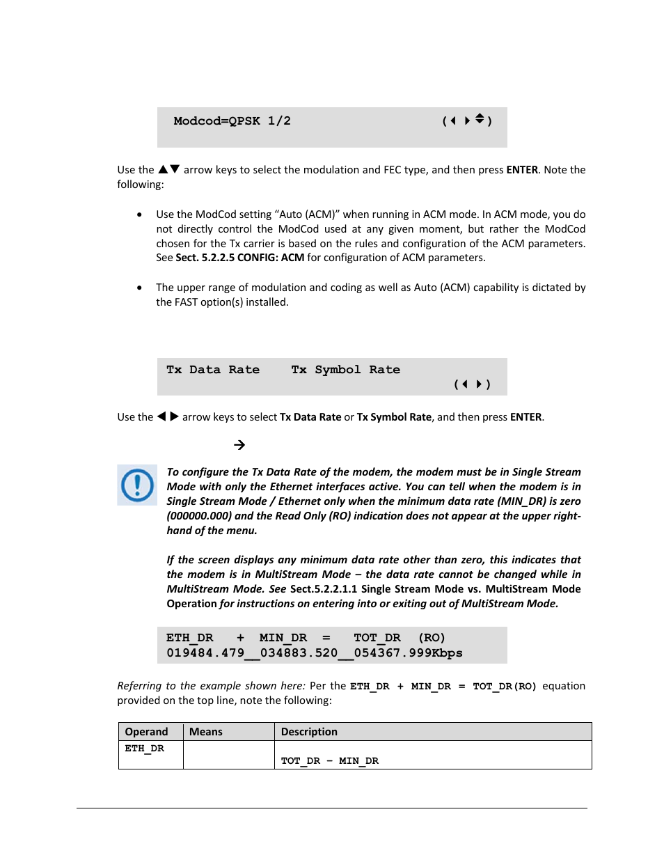 5 (config) tx: mod (modulation), 6 (config) tx: data | Comtech EF Data CDM-750 User Manual | Page 100 / 302