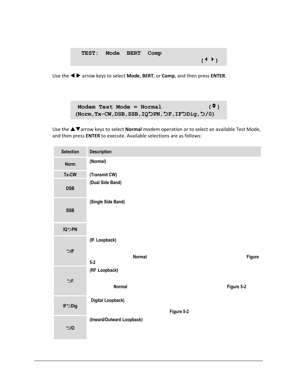 3 select: test, 1 test: mode | Comtech EF Data CDM-750 User Manual | Page 119 / 302