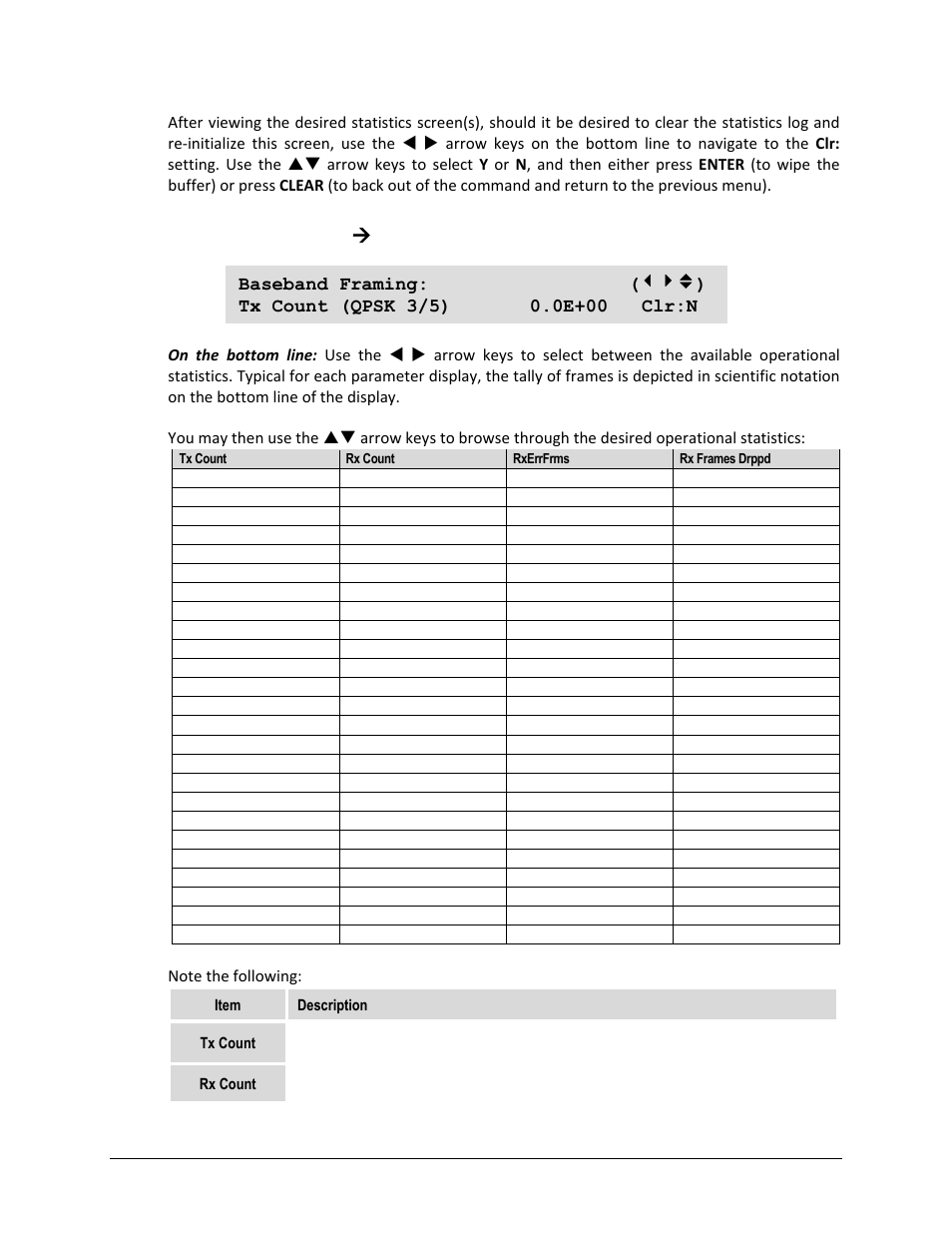 2 monitor: stats ( basebandframing, 2 monitor: stats æ basebandframing | Comtech EF Data CDM-750 User Manual | Page 127 / 302