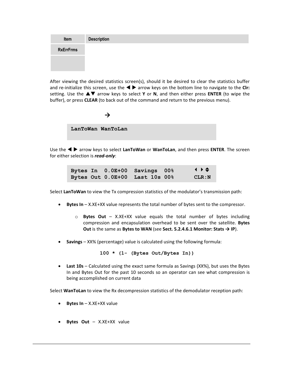 3 monitor: stats ( compression, 3 monitor: stats æ compression | Comtech EF Data CDM-750 User Manual | Page 128 / 302