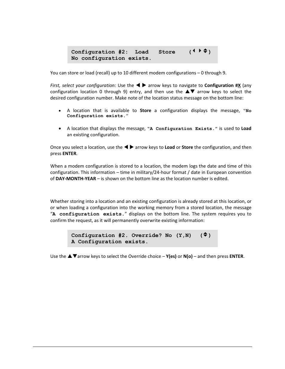 6 select: store/ld (store/load) | Comtech EF Data CDM-750 User Manual | Page 134 / 302