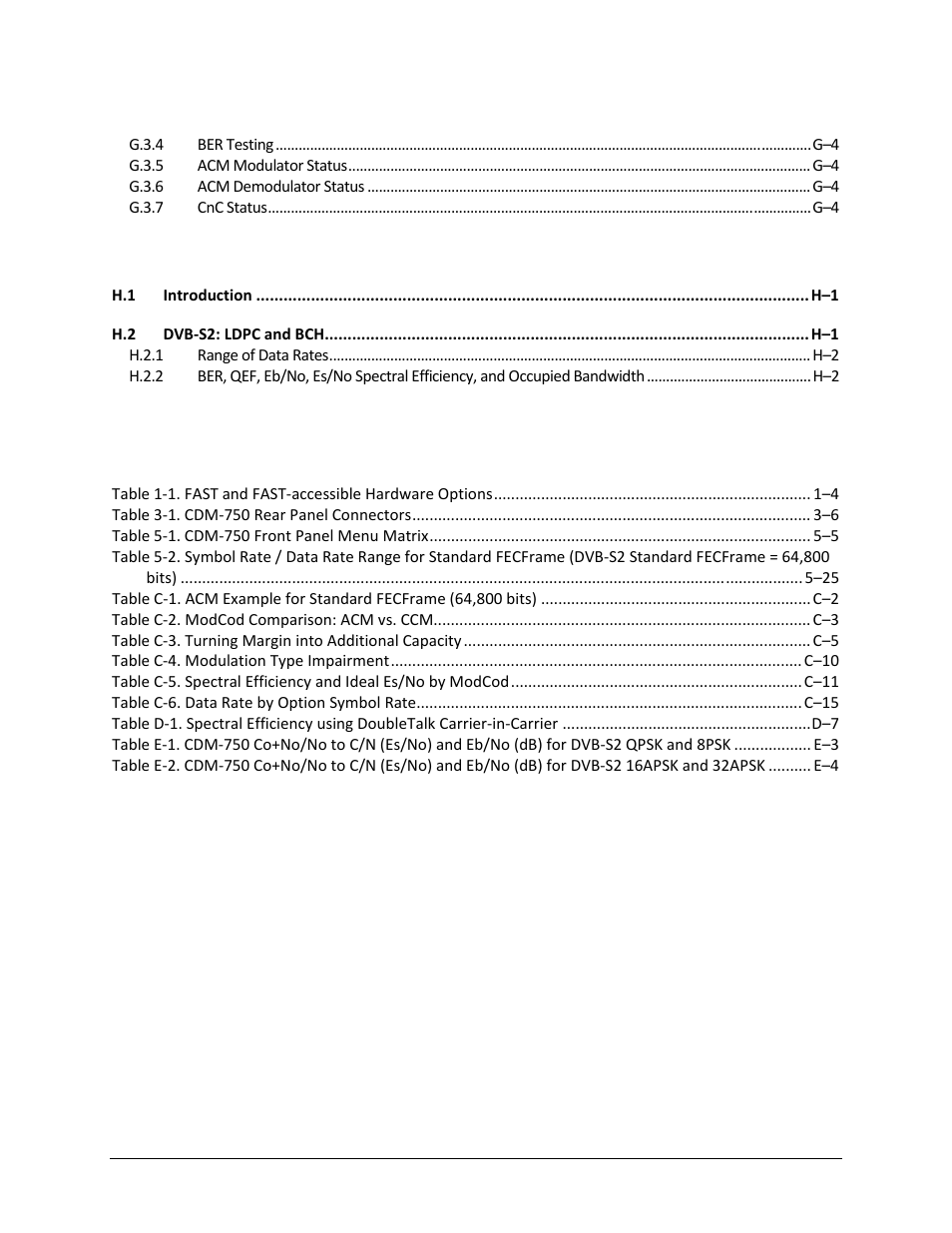 Tables | Comtech EF Data CDM-750 User Manual | Page 14 / 302