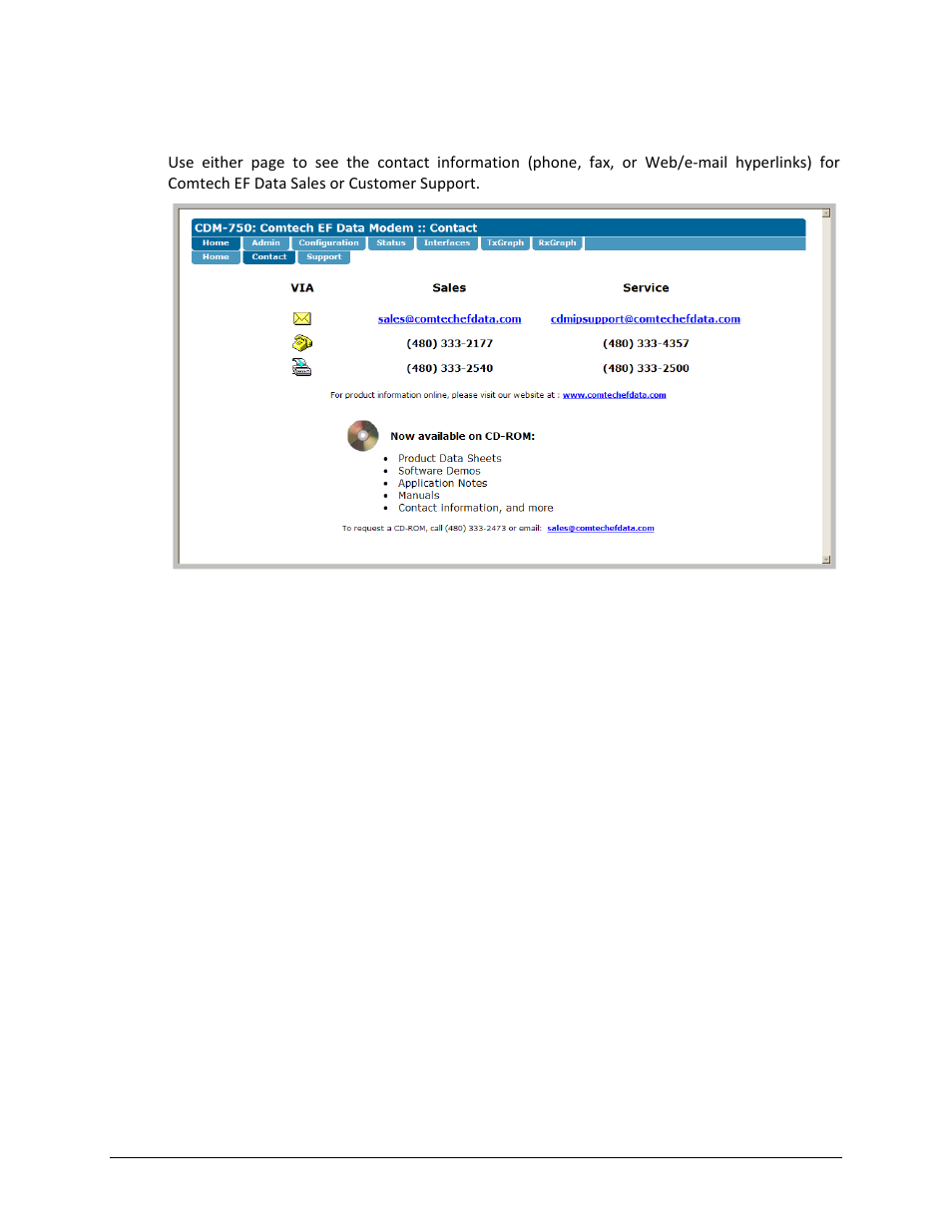 2 home | contact and home | support | Comtech EF Data CDM-750 User Manual | Page 155 / 302