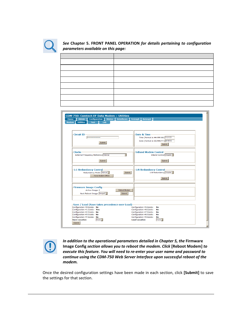 2 configuration | utilities | Comtech EF Data CDM-750 User Manual | Page 160 / 302