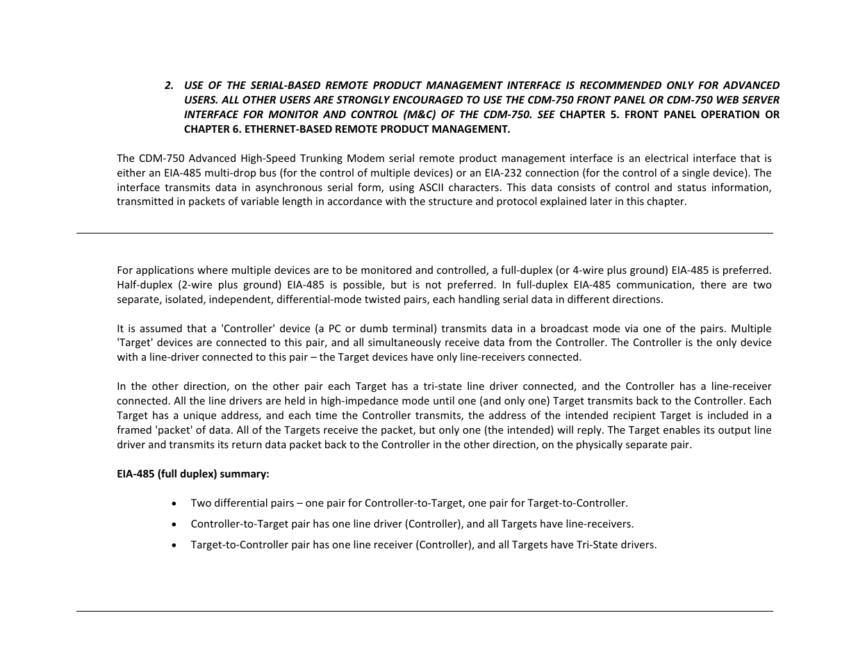 2 eia-485 | Comtech EF Data CDM-750 User Manual | Page 182 / 302