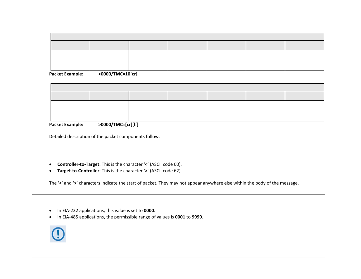 1 start of packet, 2 target address | Comtech EF Data CDM-750 User Manual | Page 184 / 302