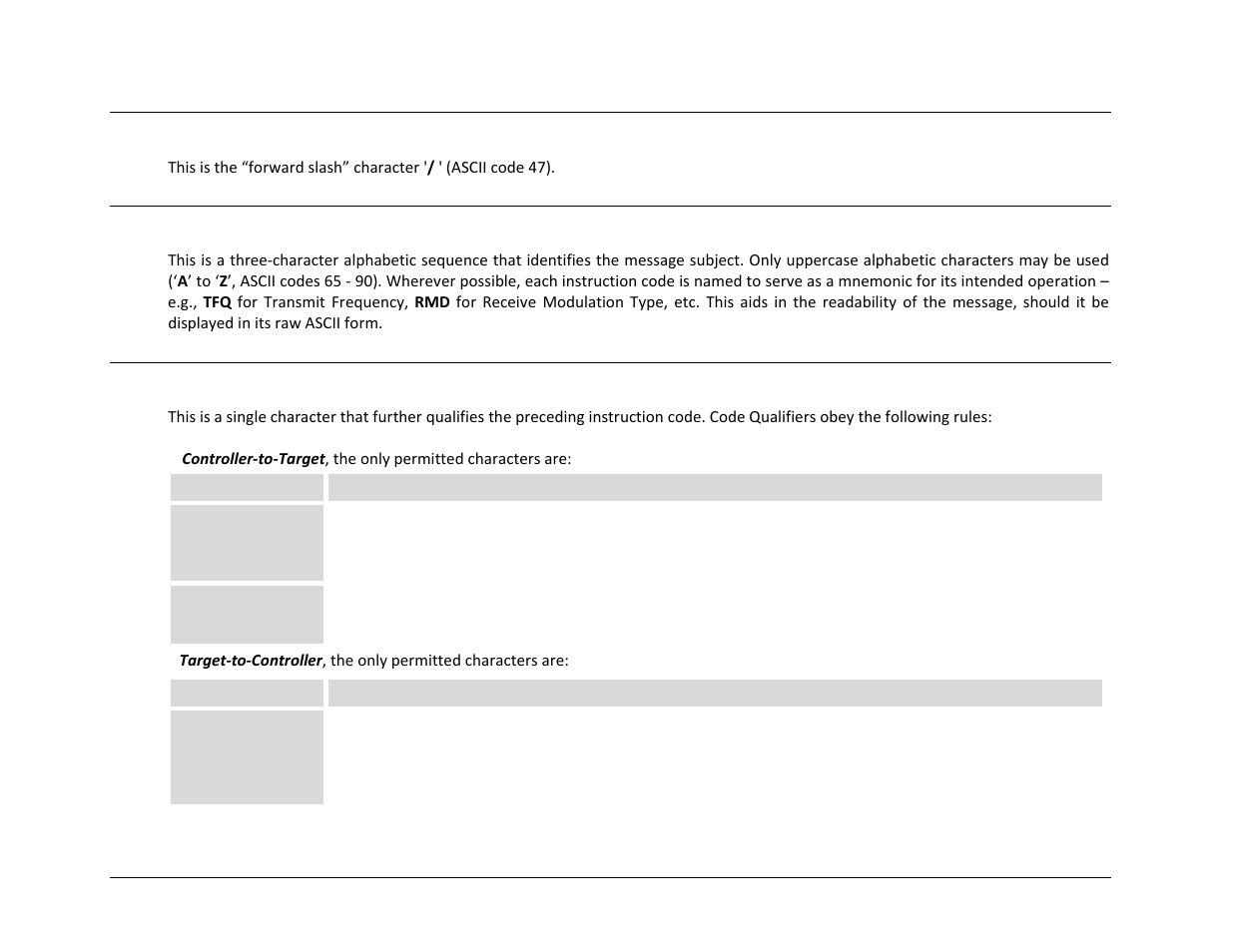 3 address delimiter, 4 instruction code, 5 instruction code qualifier | Comtech EF Data CDM-750 User Manual | Page 185 / 302