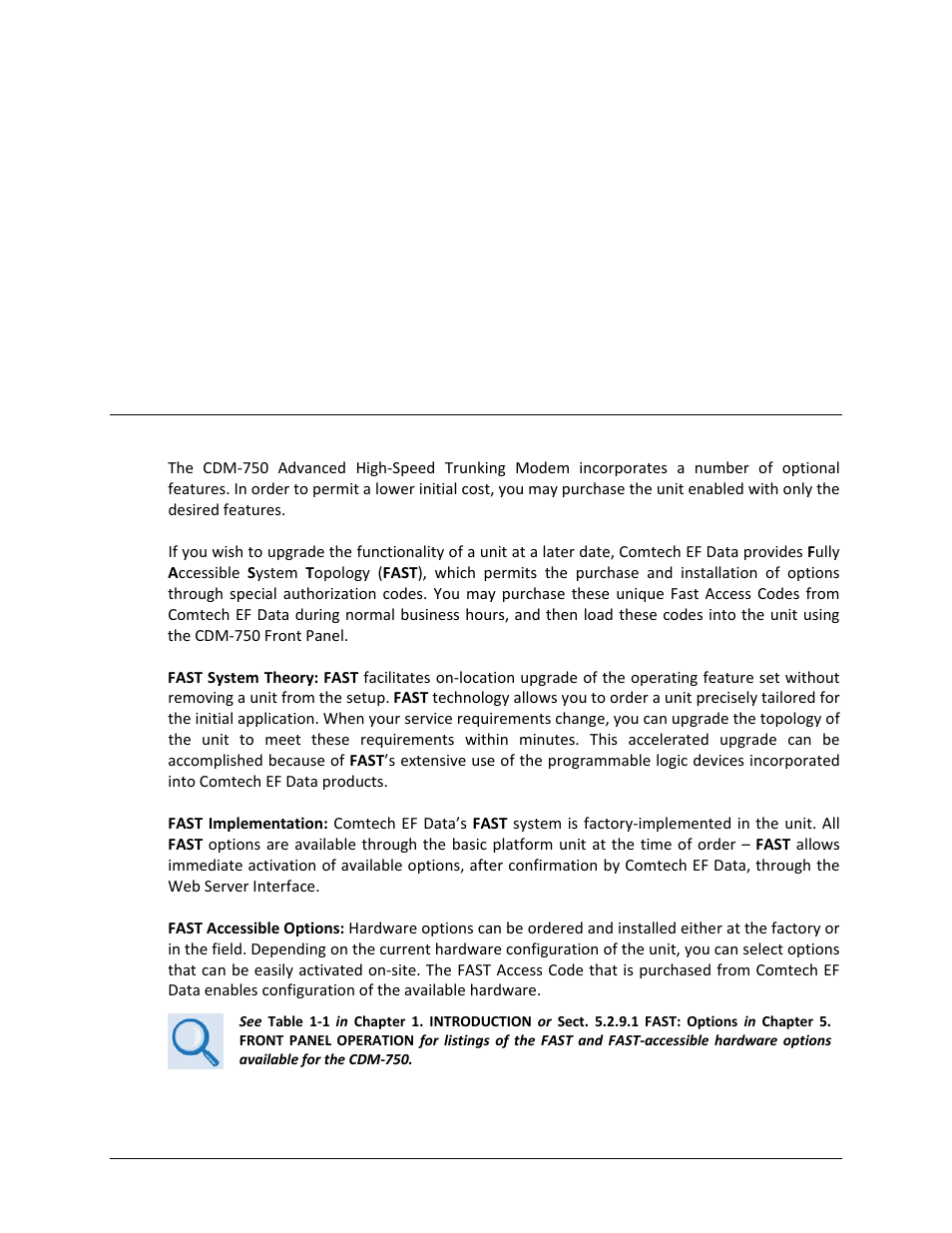 Appendix a. fast options and activation procedure, A.1 fast system overview, Appendix a. fast options | Activation procedure | Comtech EF Data CDM-750 User Manual | Page 223 / 302