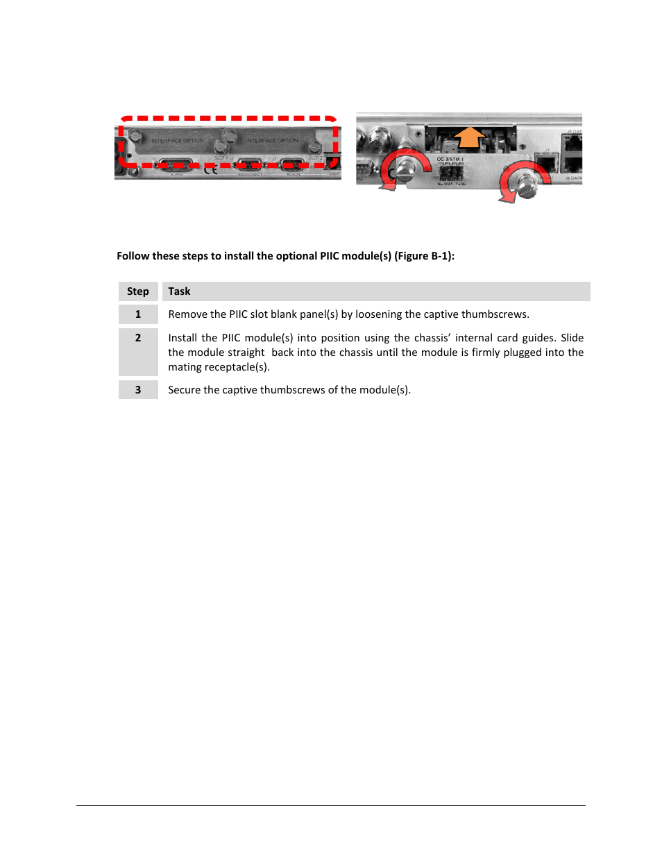 B.1.1 typical piic module installation | Comtech EF Data CDM-750 User Manual | Page 228 / 302