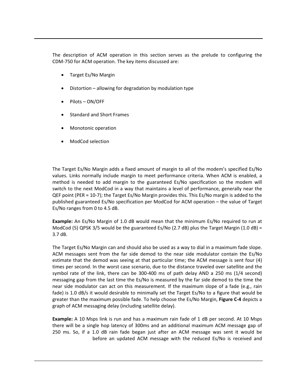 C.4 cdm-750 acm scheme, C.4.1 target es/no margin | Comtech EF Data CDM-750 User Manual | Page 244 / 302