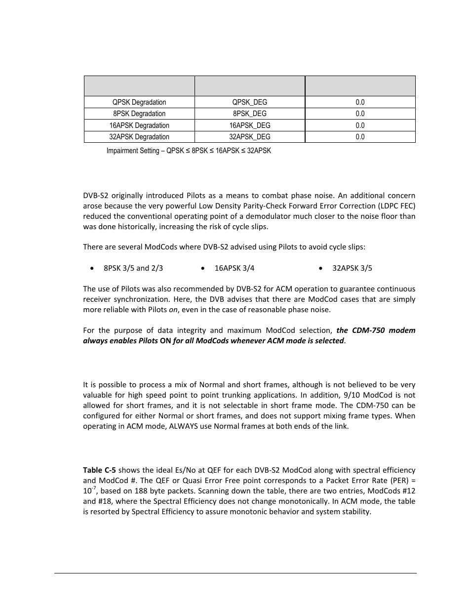 C.4.3 pilots, C.4.4 long and short frames, C.4.5 monotonic operation | Comtech EF Data CDM-750 User Manual | Page 246 / 302