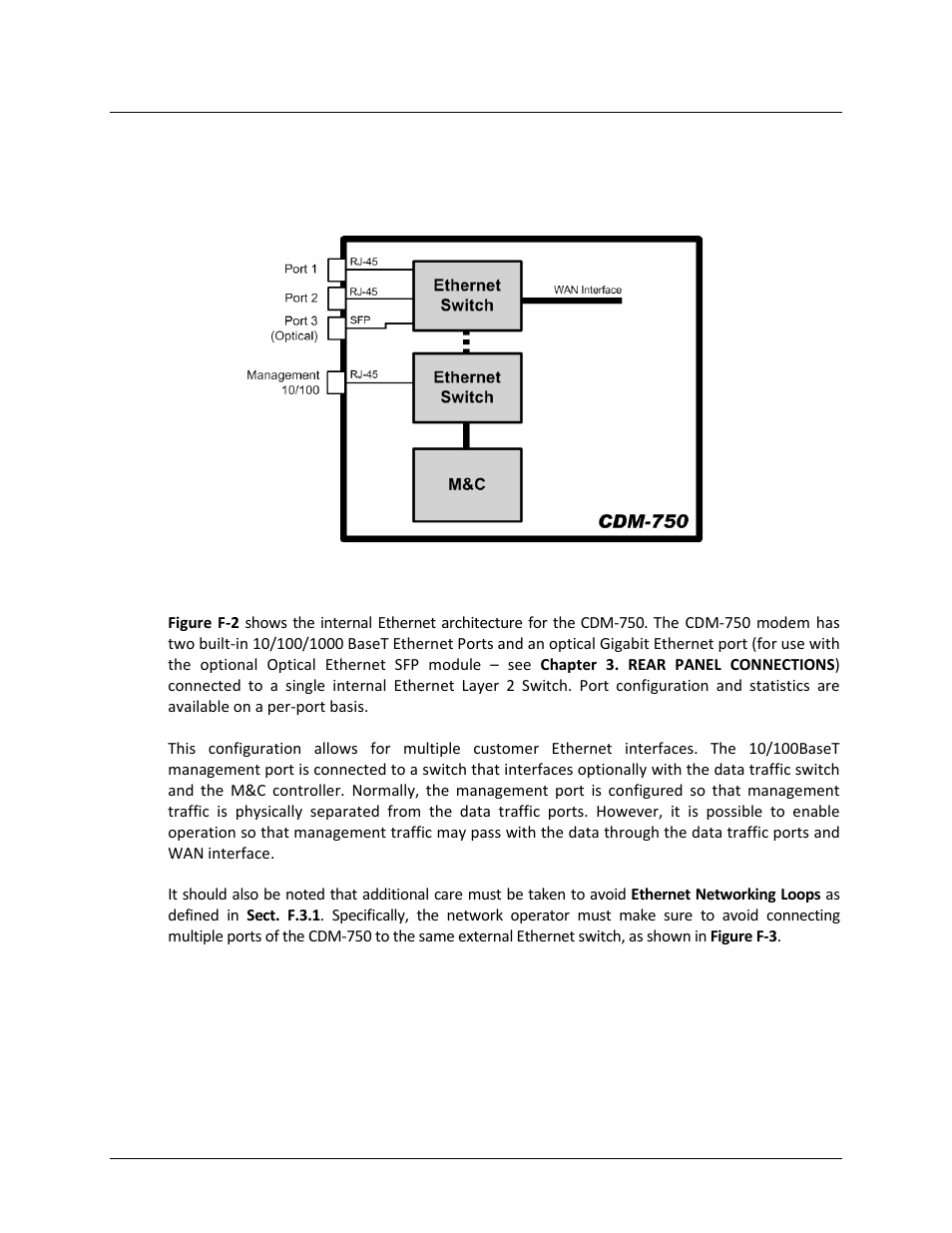 F.4 cdm-750 ethernet overview, F.4.1 ethernet interfaces | Comtech EF Data CDM-750 User Manual | Page 289 / 302