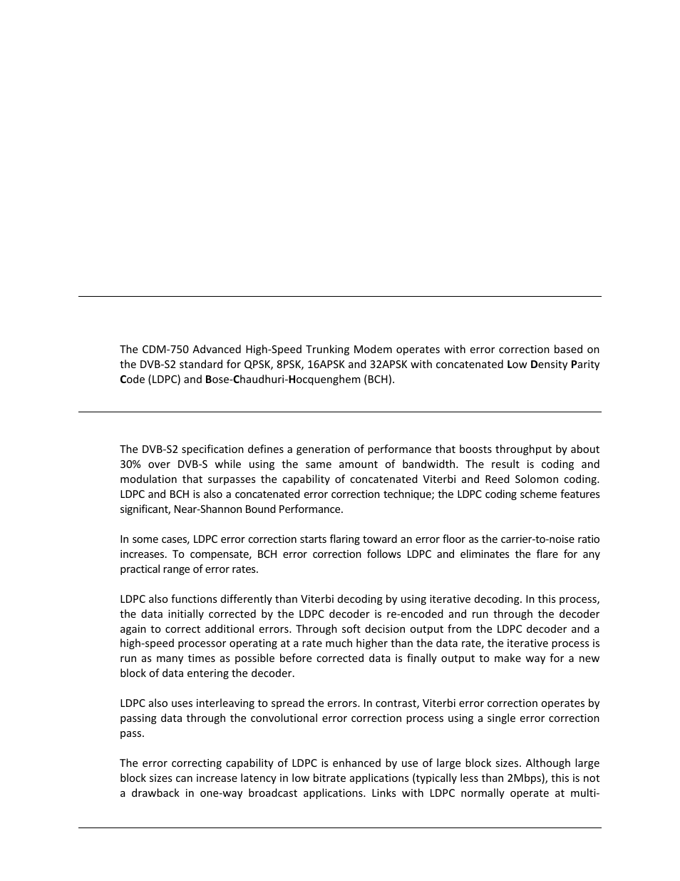 Appendix h. fec (forward error correction), H.1 introduction, H.2 dvb-s2: ldpc and bch | Comtech EF Data CDM-750 User Manual | Page 295 / 302