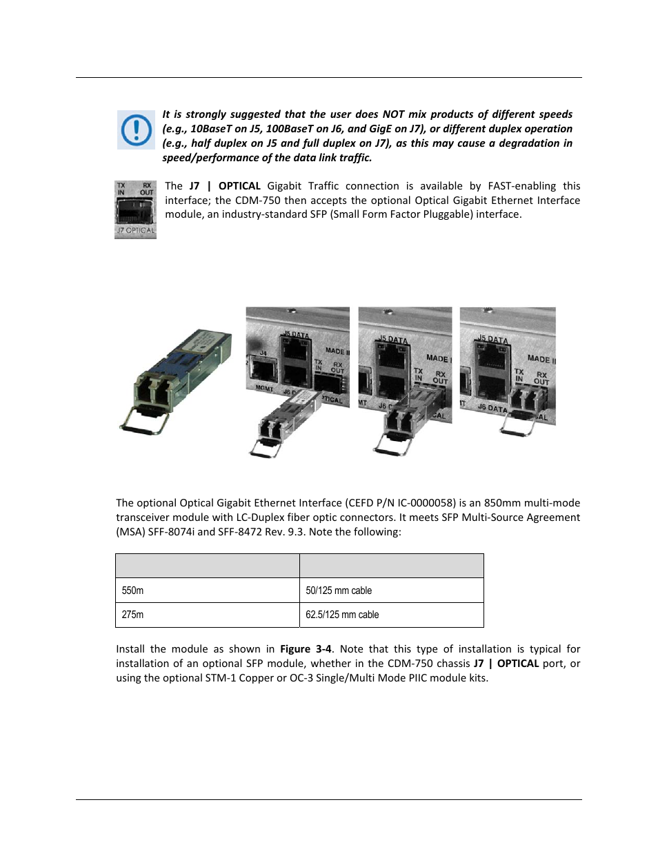 2 j7 | optical connection, 1000base-sx cage | Comtech EF Data CDM-750 User Manual | Page 58 / 302