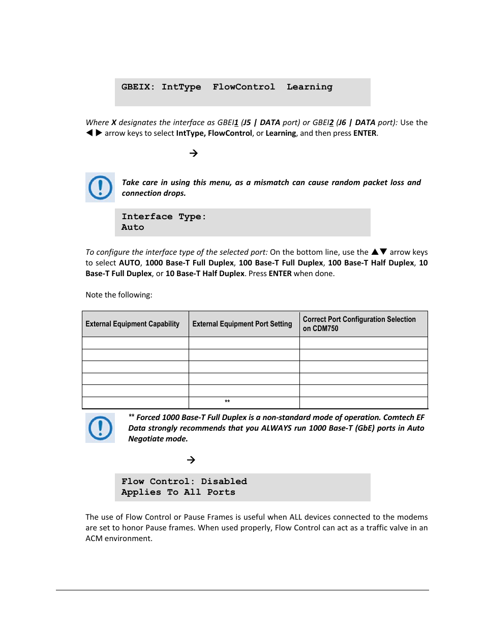 4 (config) intf: gbeix, 4 (config) intf: gbei x | Comtech EF Data CDM-750 User Manual | Page 95 / 302