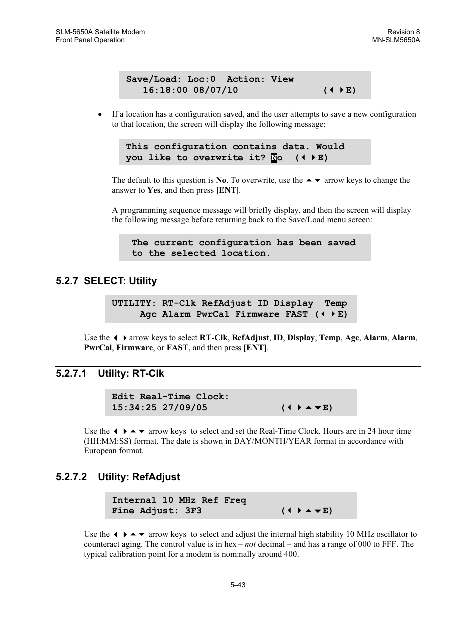 Comtech EF Data SLM-5650A User Manual | Page 125 / 420