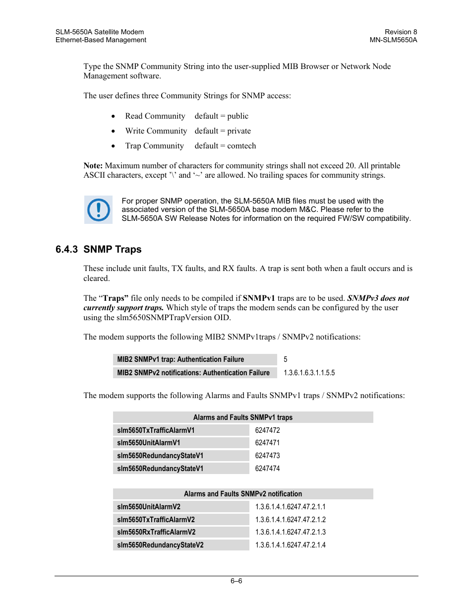 3 snmp traps | Comtech EF Data SLM-5650A User Manual | Page 136 / 420