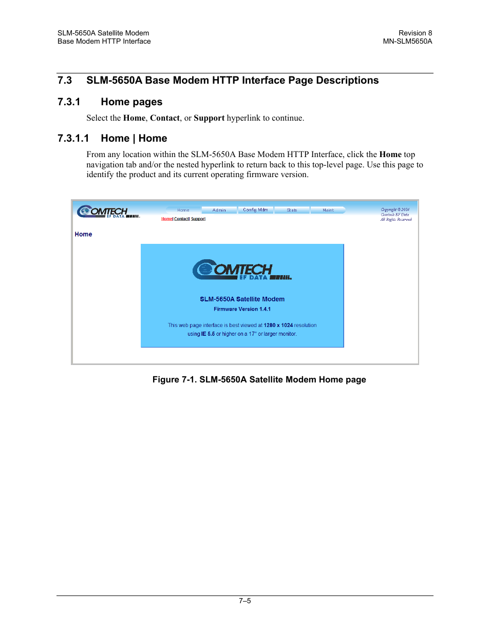 1 home | home | Comtech EF Data SLM-5650A User Manual | Page 145 / 420