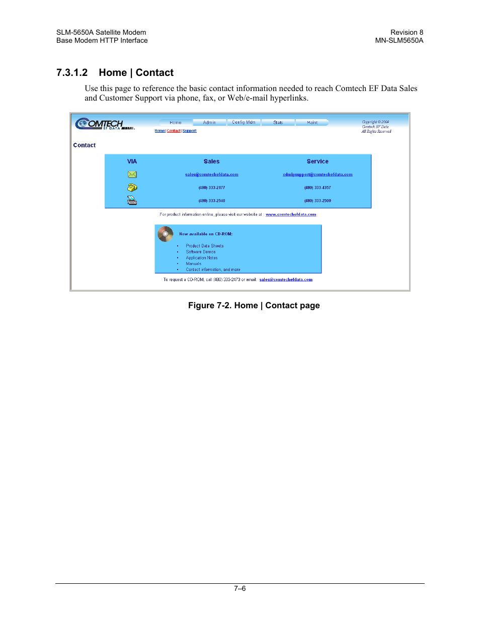2 home | contact | Comtech EF Data SLM-5650A User Manual | Page 146 / 420